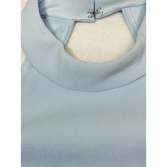 AQUA SZ 10 Blue Hi Low Ruffled Midi Halter Faux Wrap  Dress NWT$238 B91 - Picture 6 of 8